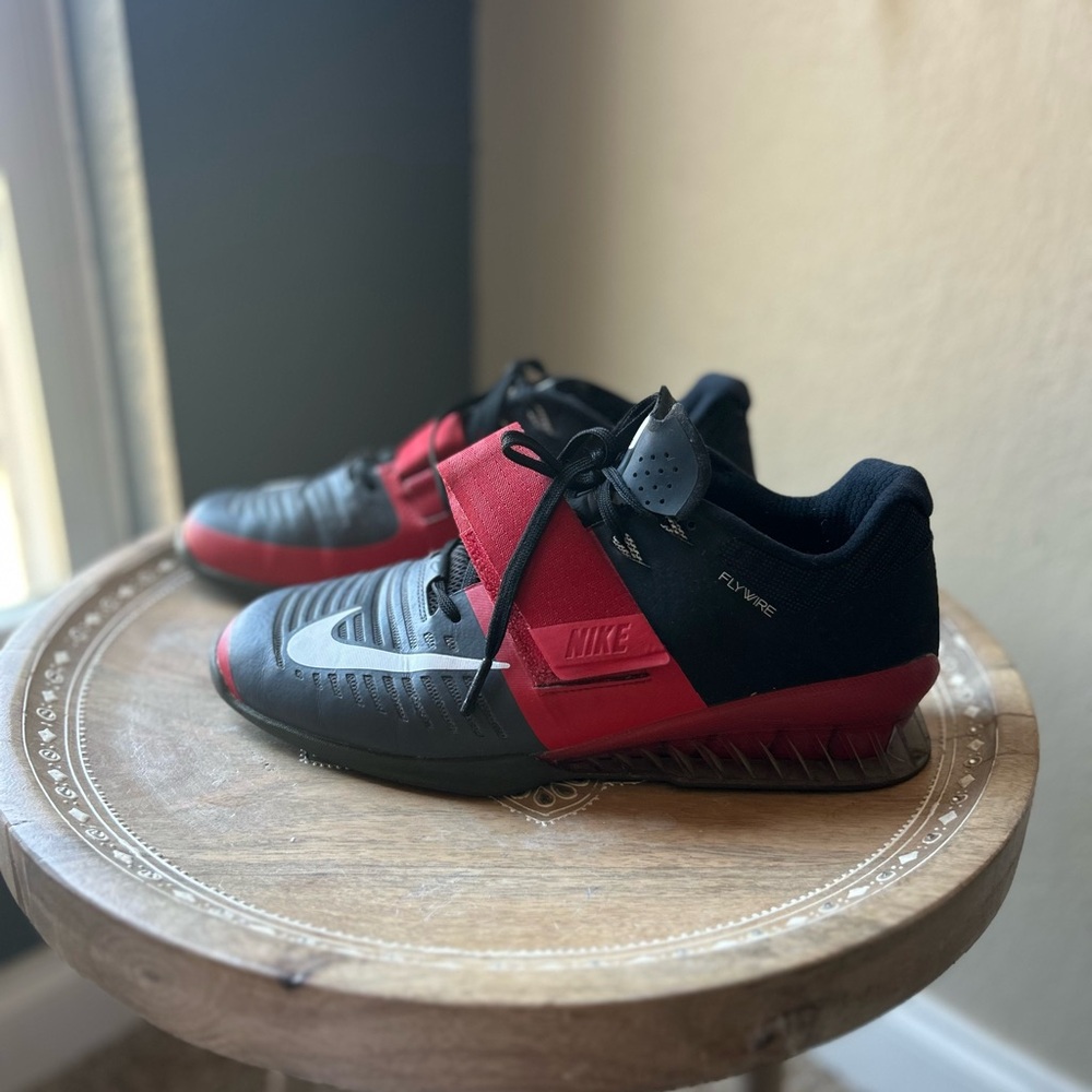 Nike Romaleos 3 Men's Weightlifting Shoes Black Red Gray White - Picture 6 of 7